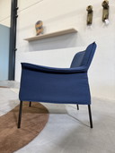 Design sur stock Fauteuil Limec Laine bleu charrue