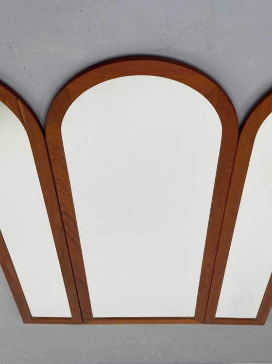 Vintage Foldable Teak Mirror from Fakse Furniture, 1960s – Wood, Glass (photo 3 of 12)