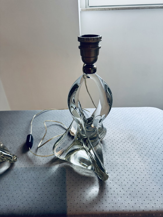 Image 1 of 2x Vintage Glass Lamp Feet