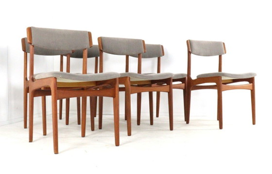 Image 1 of Set 6 Thorsø Stole- og Møbelfabrik stoelen vintage Deens