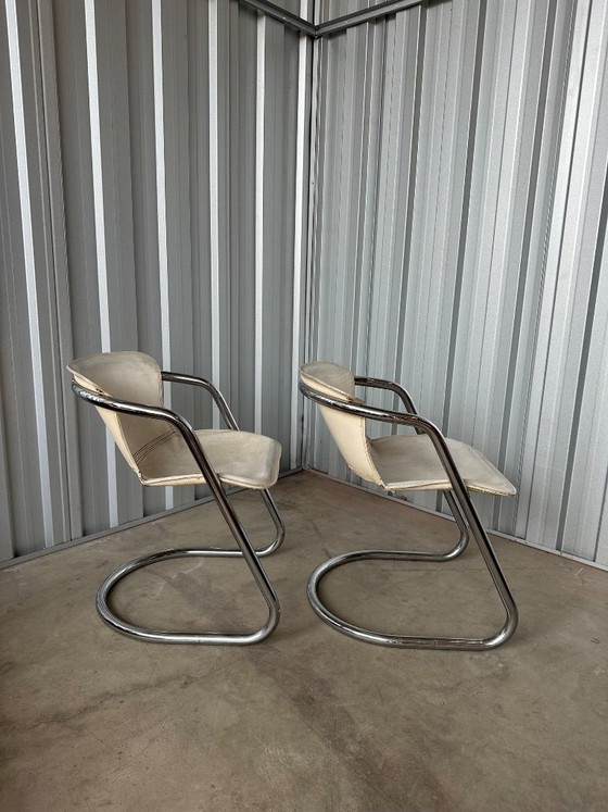 Image 1 of Willy Rizzo leren set stoelen
