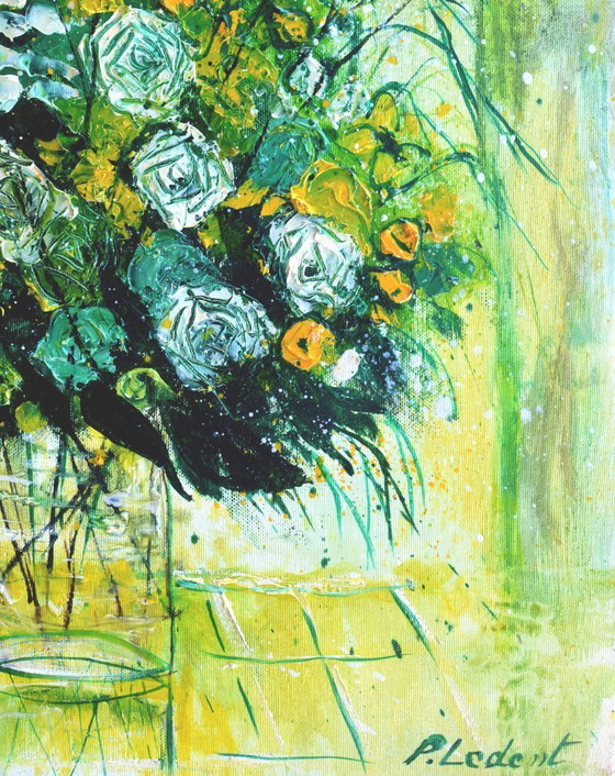 Image 1 of Stilleben mit weißen Rosen