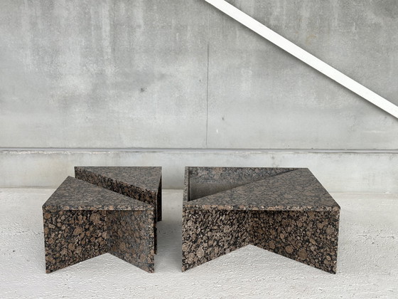 Image 1 of Geometrischer Satz von Kaffeetischen va 1980er Jahre