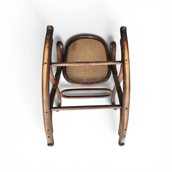 Repose-pieds en bois courbé et cannage Modèle 7001 par Michael Thonet pour Thonet / Années 1930 (photo 6 of 13)