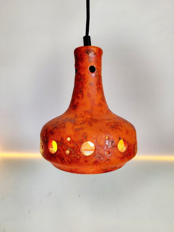 Image 1 of Lampada a sospensione Fat Lava in ceramica, tonalità arancioni, anni '50