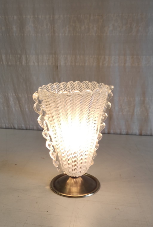Table lamp with Murano glass shade - mid-20th century