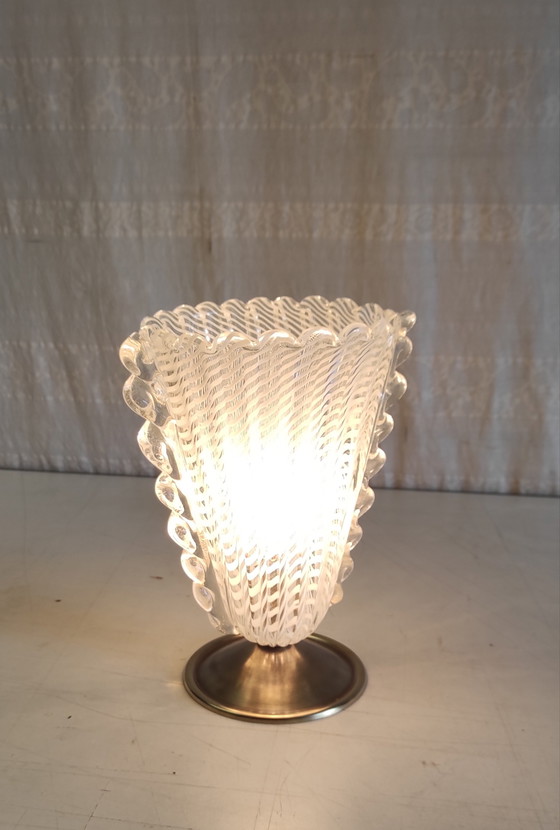 Image 1 of Table lamp with Murano glass shade - mid-20th century