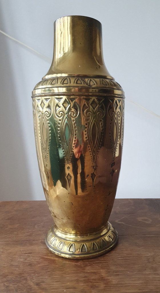 Image 1 of Jugendstil-Vase Daalderop KMD aus Messing