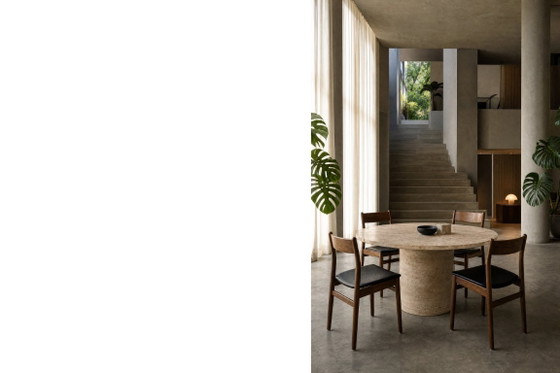Image 1 of Sedie da pranzo scandinave in stile Mid-Century Modern, in teak e vinile, anni '60, set da 4