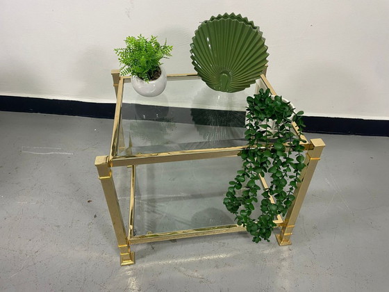 Image 1 of Vintage Brass & Glass Coffee Table 1970s Europe