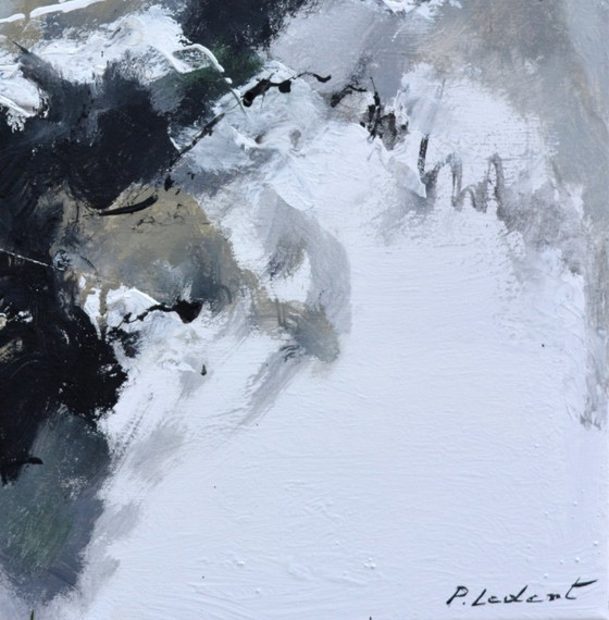 Zwarte Noot op Witte Muur – P. Ledent, Schilderijen & Tekeningen, Canvas (photo 4 of 5)