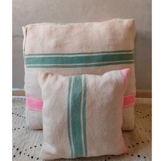 Image 1 of Set di pouf vintage, set di cuscini per seduta berberi