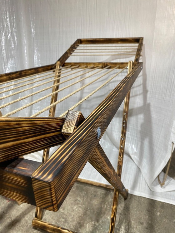 Image 1 of Vintage Wooden Clothes Airer, Laundry Drying Rack: Foldable Rustic Furniture NEW