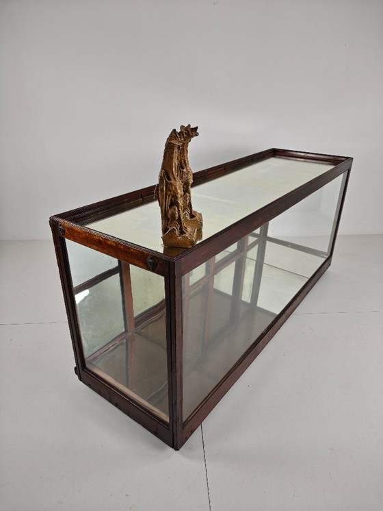 Image 1 of Comptoir de magasin anglais ancien avec miroir – vers 1920