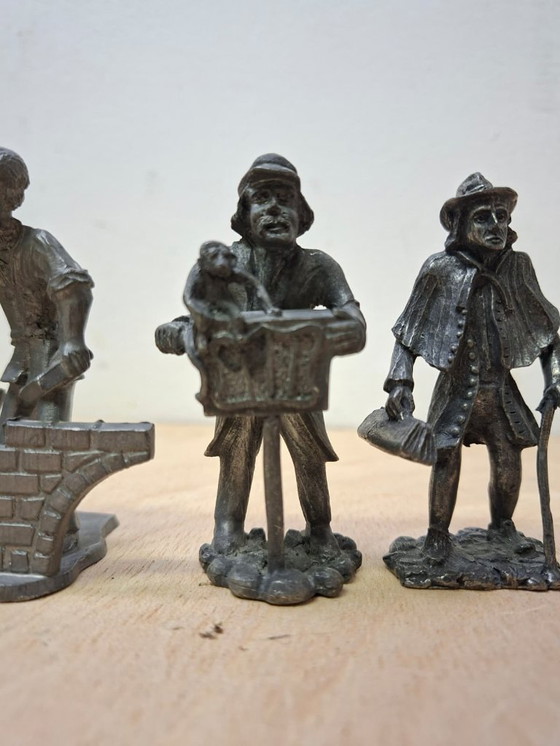 Image 1 of 9x figurine in peltro artigianali - Daalderop & Meeuws