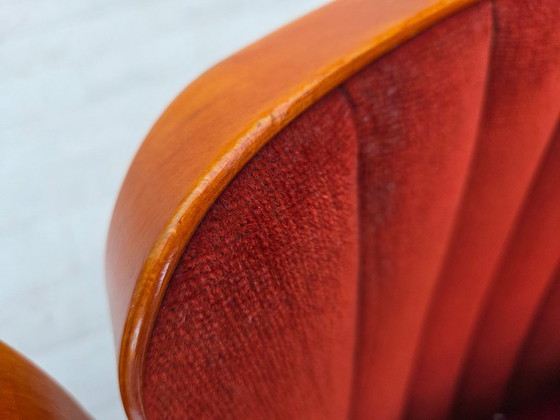 Image 1 of Fauteuils de cinéma/théâtre danois des années 1950, en velours d'ameublement, état d'origine.