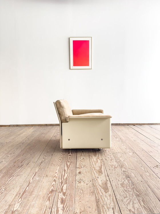 Image 1 of Sedia da salotto moderna di metà secolo in fibra di vetro e pelle scamosciata di Dieter Rams per Vitsoe, Germania, 1960