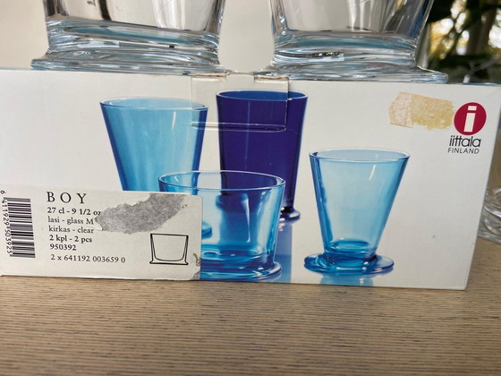 Image 1 of 4 nuovissimi bicchieri vintage Iittala BOY da 27 cl in vetro trasparente - Stefan Lindfors - nuovi nella confezione