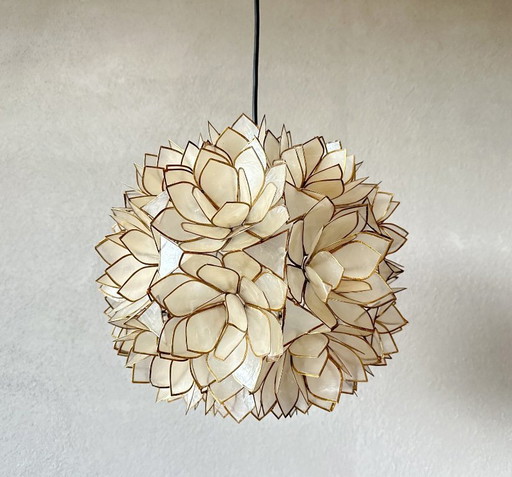 Lampe à suspension vintage en capiz