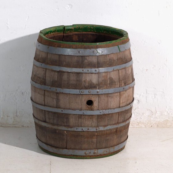 Barril de madera antiguo con aros de hierro – Europa Central, circa 1920 – Objetos decorativos, Wood, Iron (photo 36 of 40)