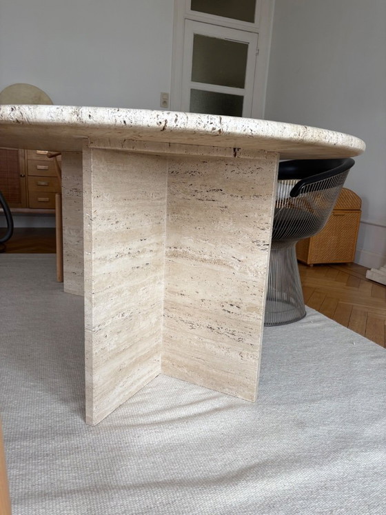 Image 1 of Travertine dining table plus free chairs