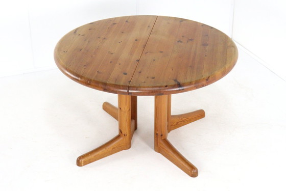 Image 1 of Vamdrup pine ronde 2x verlengbare eettafel 'Idom' vintage Deens