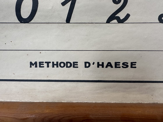 Image 1 of Carte scolaire ancienne en lin 'Clean Script' - D'Haese