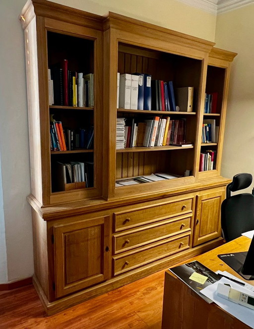 Flamant Breakfront Bookcases in white washed oak