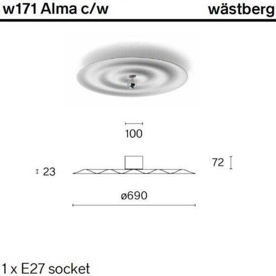 Wästberg Alma Plafondlamp W171 – Plafondlampen, Aluminium (photo 4 of 5)
