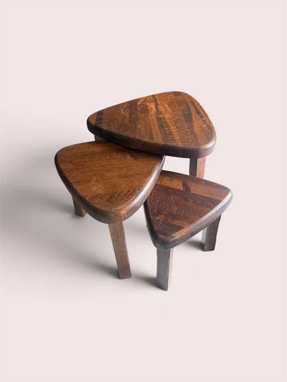 Nest Beistelltische, Mid-century, Holz, Braun (Foto 3 von 5)