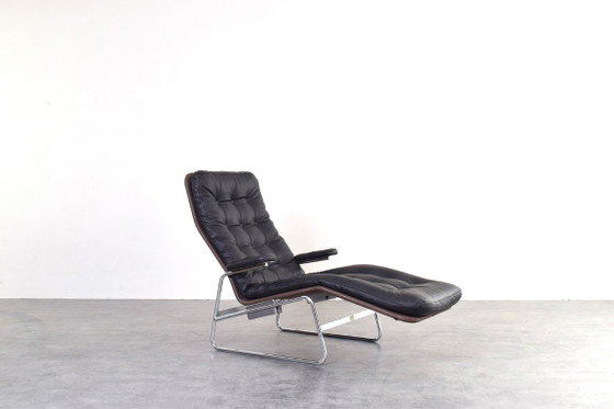 Chaise longue Fenix ​​de piel y cromo, modelo Bauhaus, diseñada por Sam Larsson para Dux, juego de 2 (photo 4 of 25)
