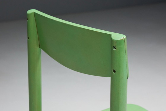 Image 1 of Groene eetkamerstoelen van Pierre Gautier Delaye, Frankrijk, 1965