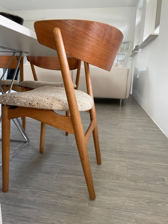 Image 1 of 4 x Helge Sibast Esstischstühle, Modellnummer 7, 1953