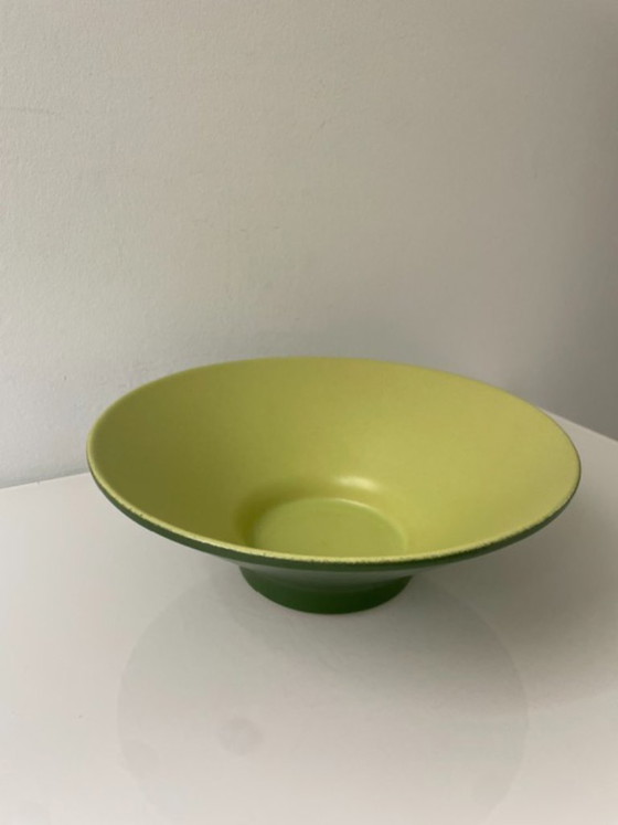 Image 1 of Ciotola in ceramica vintage di metà secolo – verde scuro e verde lime