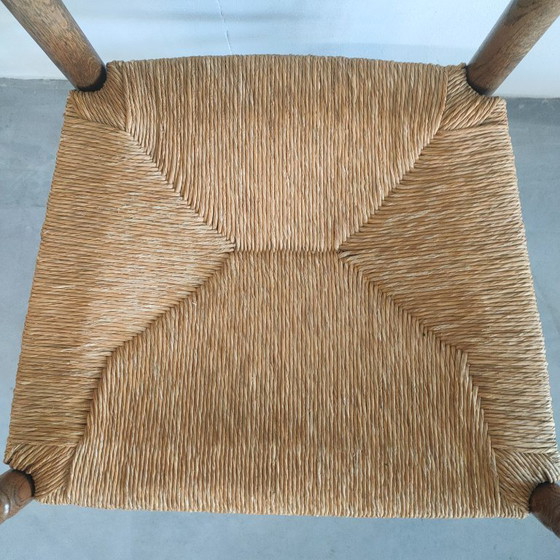 Image 1 of Chaise à boutons en osier vintage (peut-être antique) avec dossier