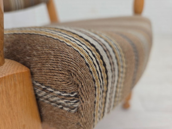 Image 1 of 1970, paire de fauteuils scandinaves, meubles en laine, bois de chêne massif.