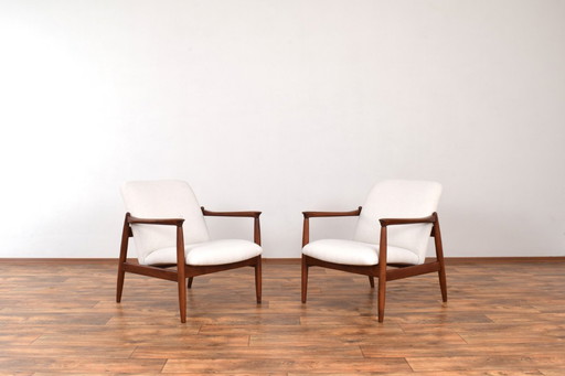 Chaises longues polonaises du Mid Century par Edmund Homa, 1960, ensemble de 2