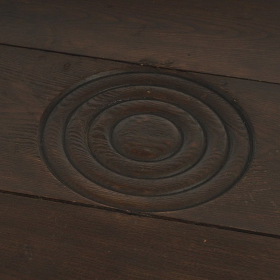 Franse eikenhouten driepoot bijzettafel, toegeschreven aan Charles Dudouyt. – Wood (photo 15 of 17)
