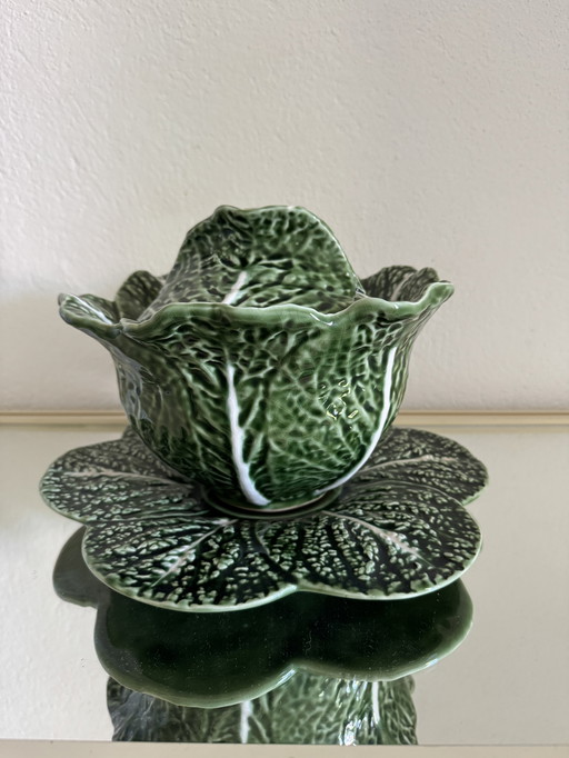 Caldas vintage ceramic green cabbage soup tureen