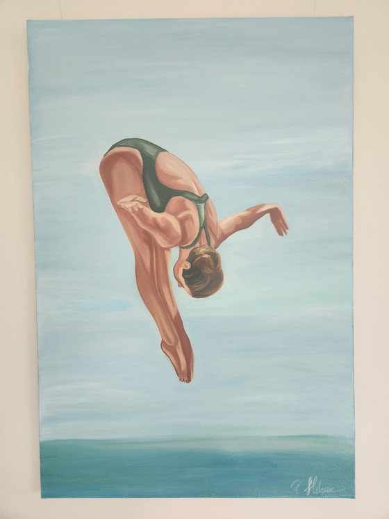 Image 1 of Beautiful Original Painting "In volo N°3" – Hiletia Romano (2023) with Certificate