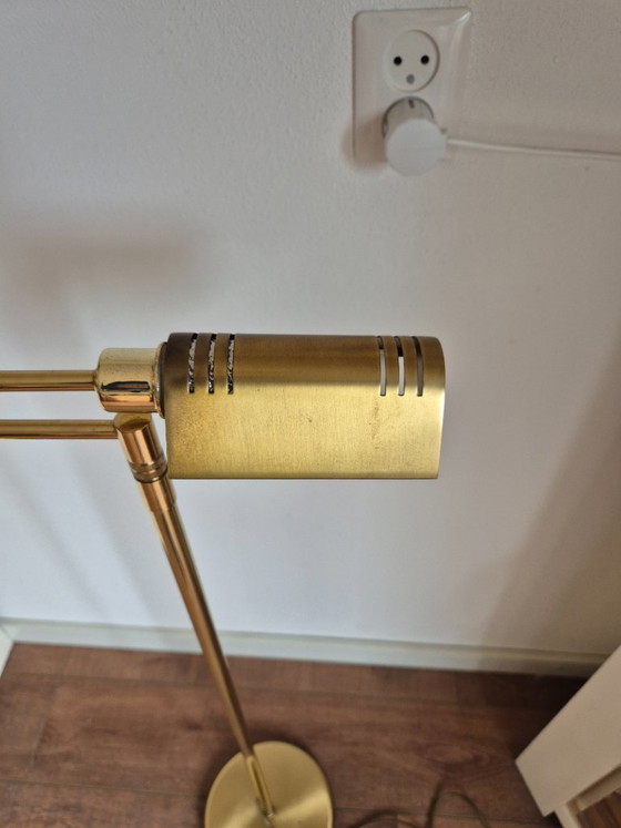 Floor light - Reading lamp - Notary floor lamp - Standard lamp - Holtkötter - Dimmer. – Brass (photo 4 of 17)