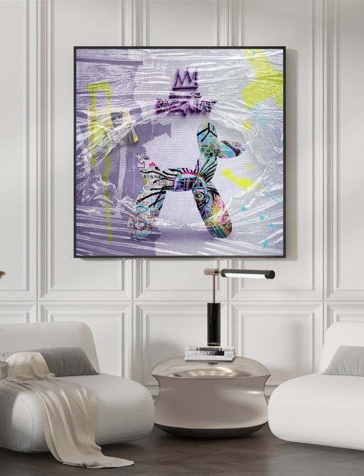 Edición limitada: Wrapped Woof – Basquiat | 140 x 140 cm | 2025 (Original, 1983)