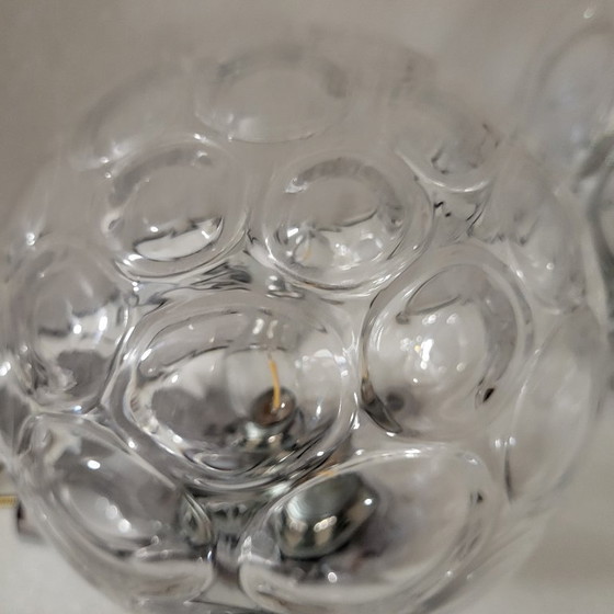 Image 1 of 2 applique da parete in stile space age, con struttura a bolla e acciaio cromato, risalenti agli anni '60 e '70.