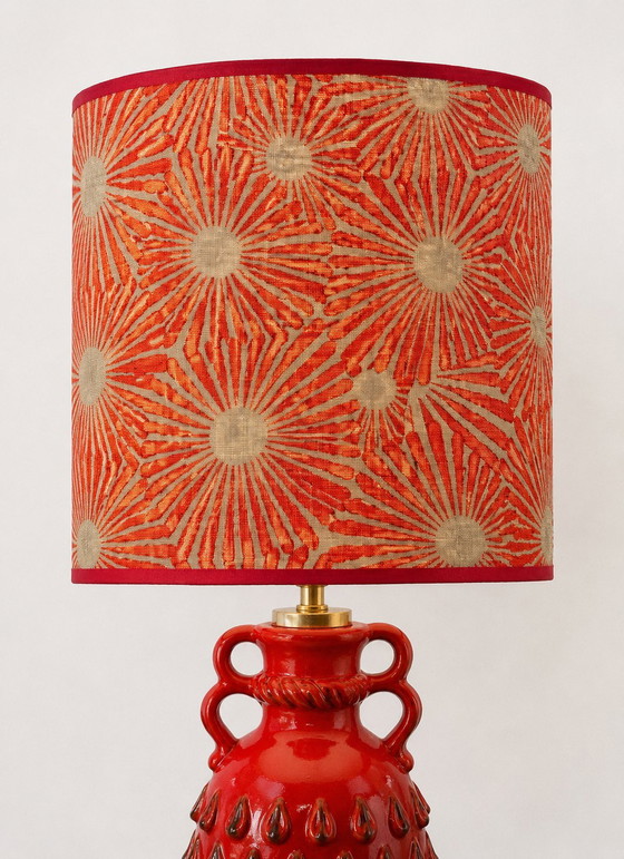 Image 1 of Strawberry vase lamp with Japanese fabric shade