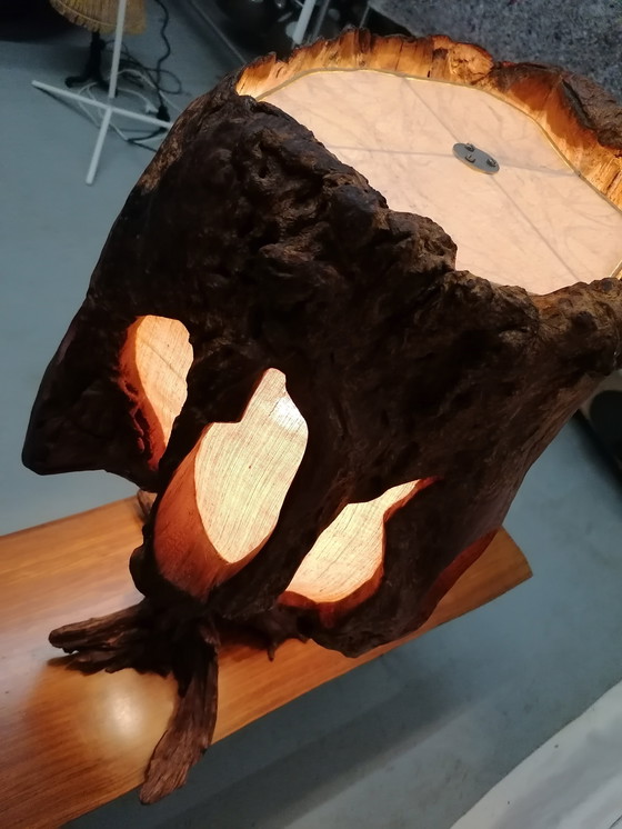 Image 1 of Impressive redwood lamp from the 50s/60s