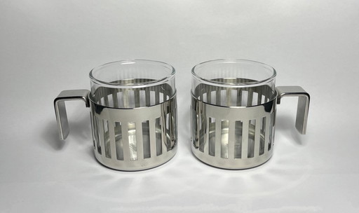2 Alessi ARDT Espressotassen - Aldo Rossi - Memphis Style - 1980s