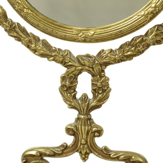 Image 1 of Classic Brass Table Mirror