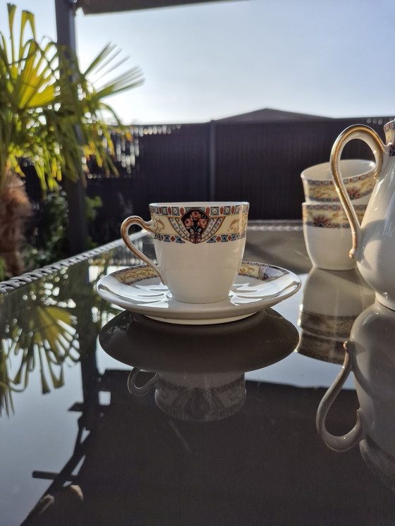 Image 1 of Set da caffè Art Deco Limoges - W.G. & Co - 1930 circa - Design orientalista - 25 pezzi