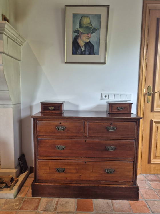 Cómoda antigua inglesa de caoba estilo georgiano con armarios superiores originales – Circa 1780 – Wood (photo 8 of 10)