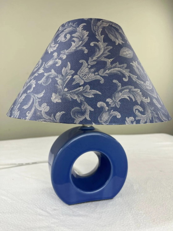 Blue ceramic lamp – Table lamps, Porcelain, Plastic, Mid Century Modern (photo 5 of 13)
